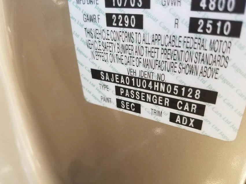 1999 2001 2002 2003 04 05 06 2007 2008 JAGUAR S ТИП ЛЕВЫЙ ДРАЙВЕР КРЫЛО ЗОЛОТО SEC - Изображение 2 из 2