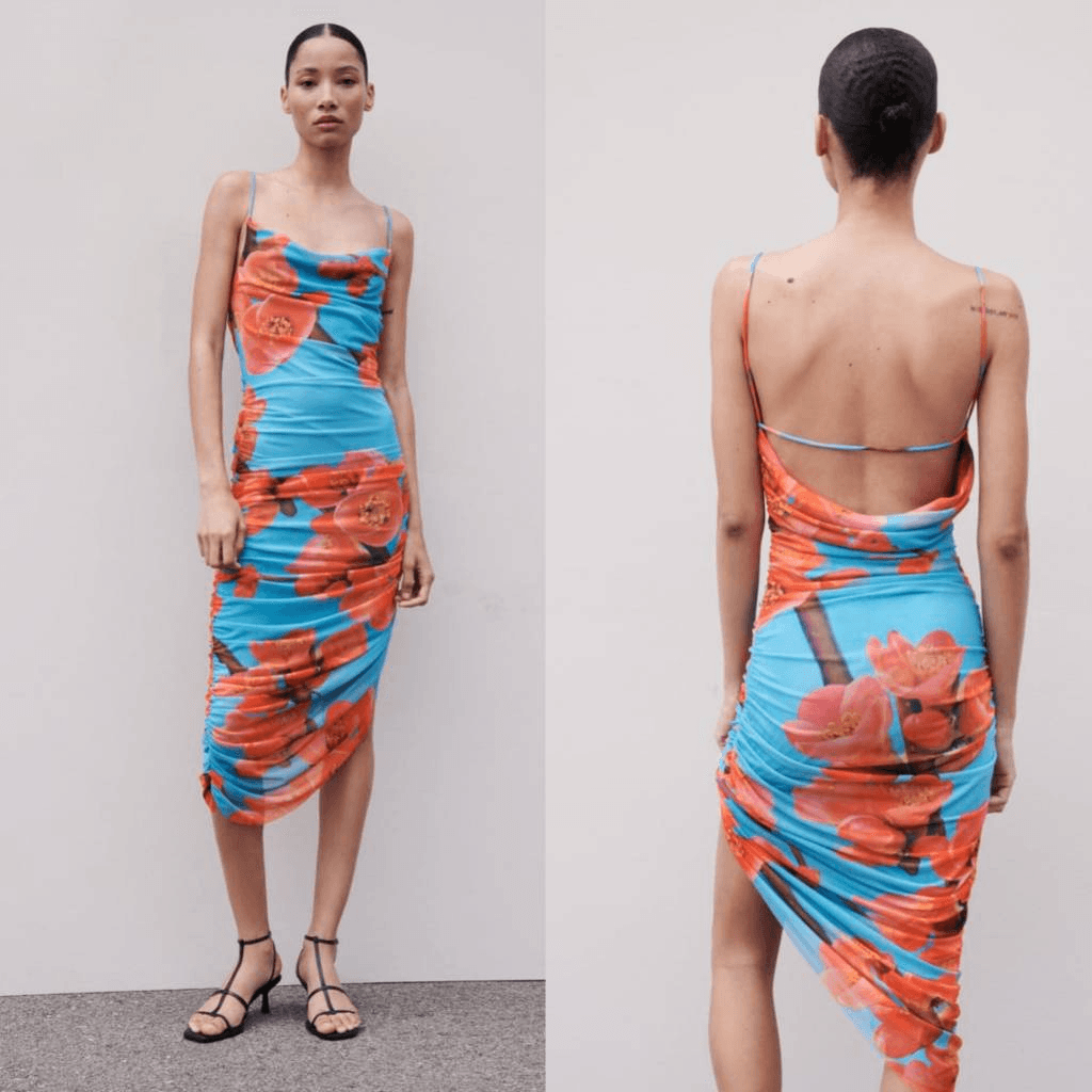asymmetric draped tulle dress zara JUNE MIDI/ ONLINE EXCLUSIVE main image 1