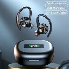 Sports Bluetooth Wireless Headphones Waterproof Ear Hooks Stereo Music Earbuds