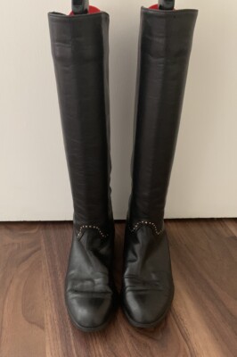 Peter Kaiser Leder stiefel schwarz 38,5Mit Nieten