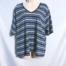 Venezia Jeans Blue Striped Top Size 22/24