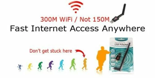 New W/Antenna 300n 300Mbps Mini Wireless USB Wifi Adapter Network 802.11n/g/b - Image 4 of 4
