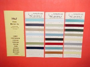 1967 FORD MUSTANG THUNDERBIRD LINCOLN CONTINENTAL MERCURY COUGAR PAINT CHIPS SW