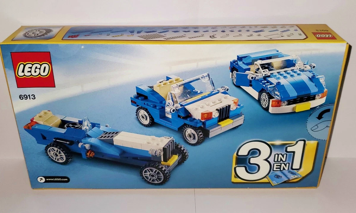 Lego Creator 3 in 1 SPORTS CAR Set 6913 BLUE ROADSTER Jeep Vintage Racecar  NEW!