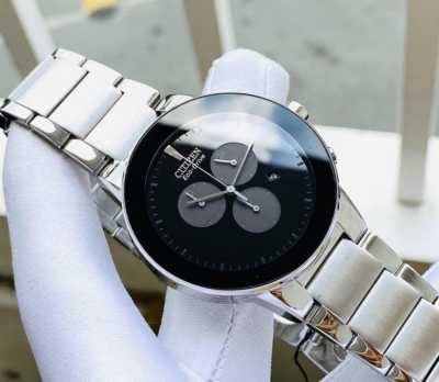 あきおDWE③ Citizen Eco-Drive Axiom Chronograph Men's Black Dial Bracelet