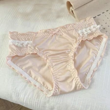Sweet Girls Womens Panties Briefs Faux Satin Silky Knickers Low Waist Underwear