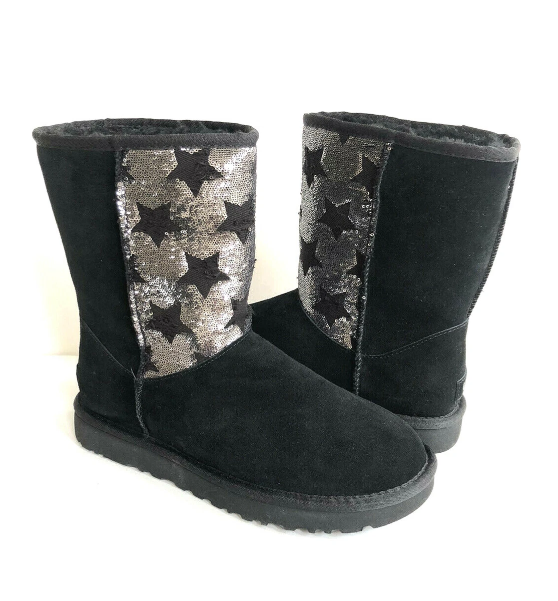 Ugg classic hot sale short sparkles black