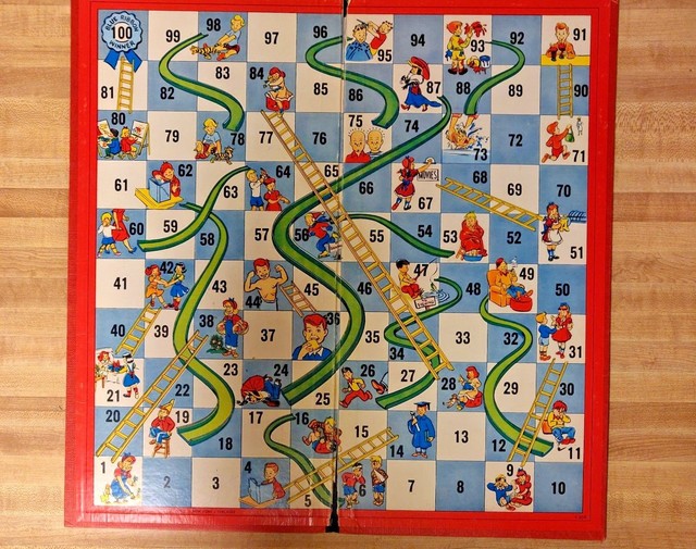 Vintage 1956 Milton Bradley Chutes and Ladders Board Game