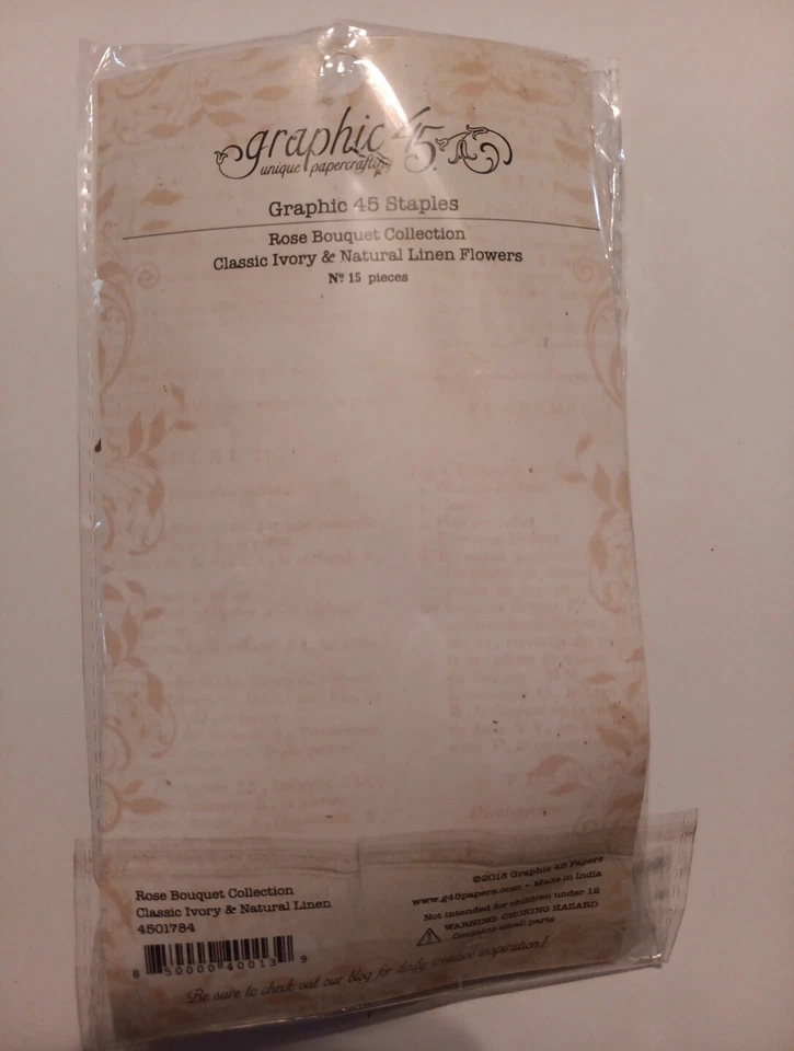 Gráfico 45 Rosa Ramo Colección Clásico Marfil Lino Natural Foto 4 de 4