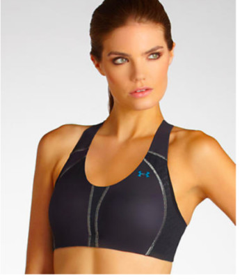 Nwt Under Armour B Tasse SPORTS Bh High Impact Racerback Schwarz Bügel Frei 32B