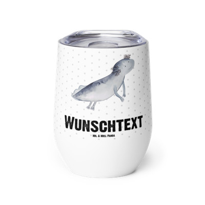 Personalisierter Weinbecher Axolotl Schwimmen - Personalisierte Geschenke Lurch