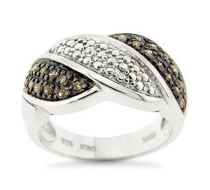 sterling silver chocolate diamond rings