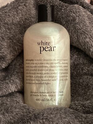 2)PHILOSOPHY WHITE PEAR SHAMPOO*SHOWER GEL & BUBBLE BATH 16 OZ FANTASTIC PRODUCT