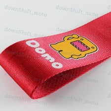Red Jdm Domo Kun Racing Drift Rally Car Tow Towing Strap Belt Hook Universal Red Jdm Domo Kun Racing Drift Rally Car Tow Towing Strap Belt Hook Universal
