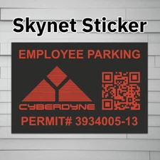 Cyberdyne Skynet Parking Permit (Vinyl Decal Sticker, Car laptop window tumbler