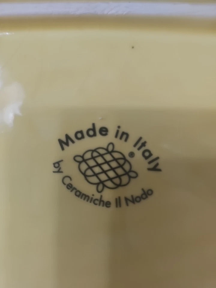 HECHO EN ITALIA Plato para hornear cuadrado de dos asas limón ligeramente agrietado Foto 3 de 3