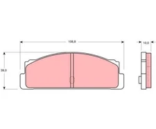 Brake pad set, disc brake TRW GDB107 for Fiat 132 124