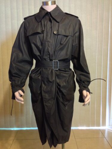 JEAN PAUL GAULTIER RUCHED DOUBLE BREASTED TRENCH COAT BLACK COLOR IT42 US 8  M   - Picture 1 of 12