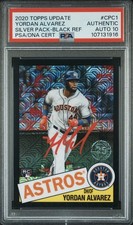 2020 Topps Update Silver Pack Yordan Alvarez Rookie Black /199 PSA/DNA Auto 10