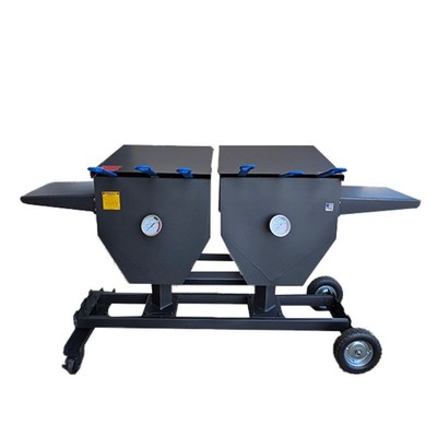 R&V WORKS 40'' Tall Carbon Steel Material FF6 17-Gallon 6-Basket Fryer