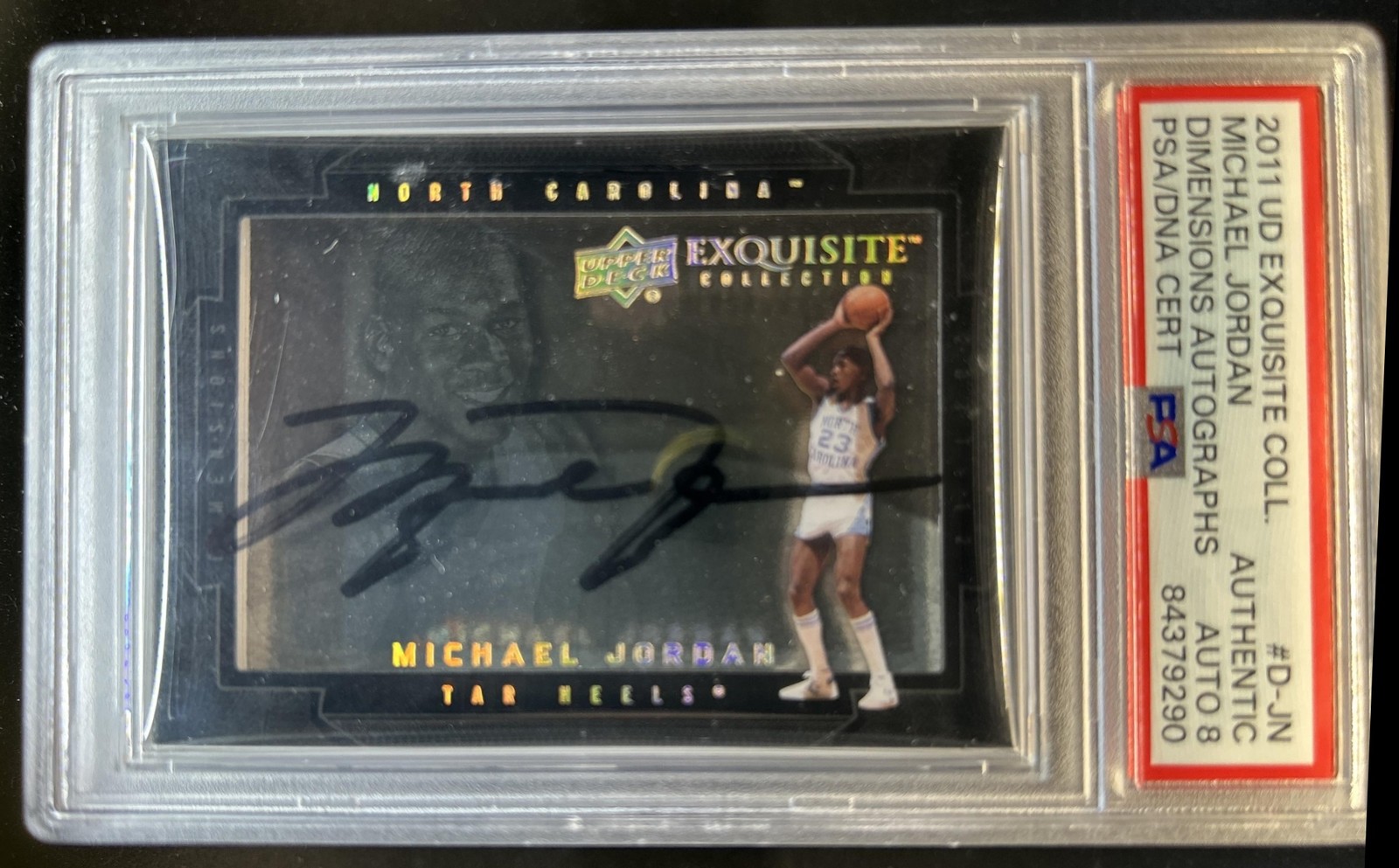 2011-12 Upper Deck Exquisite Michael Jordan Dimensions Auto D-JN PSA Authentic 8