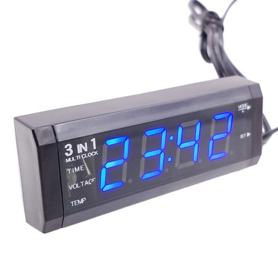 KFZ 3 in 1 Elektronische Uhr Voltmeter Thermometer Timer für 12 Volt Autos