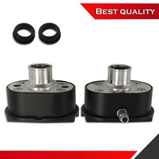 Black Aluminum Finned Oval Air Valve Cover Breather Combo With Pcv