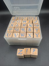 Mini Alphabet Stamp Set Script Upper Case Letters Rubber Stamp