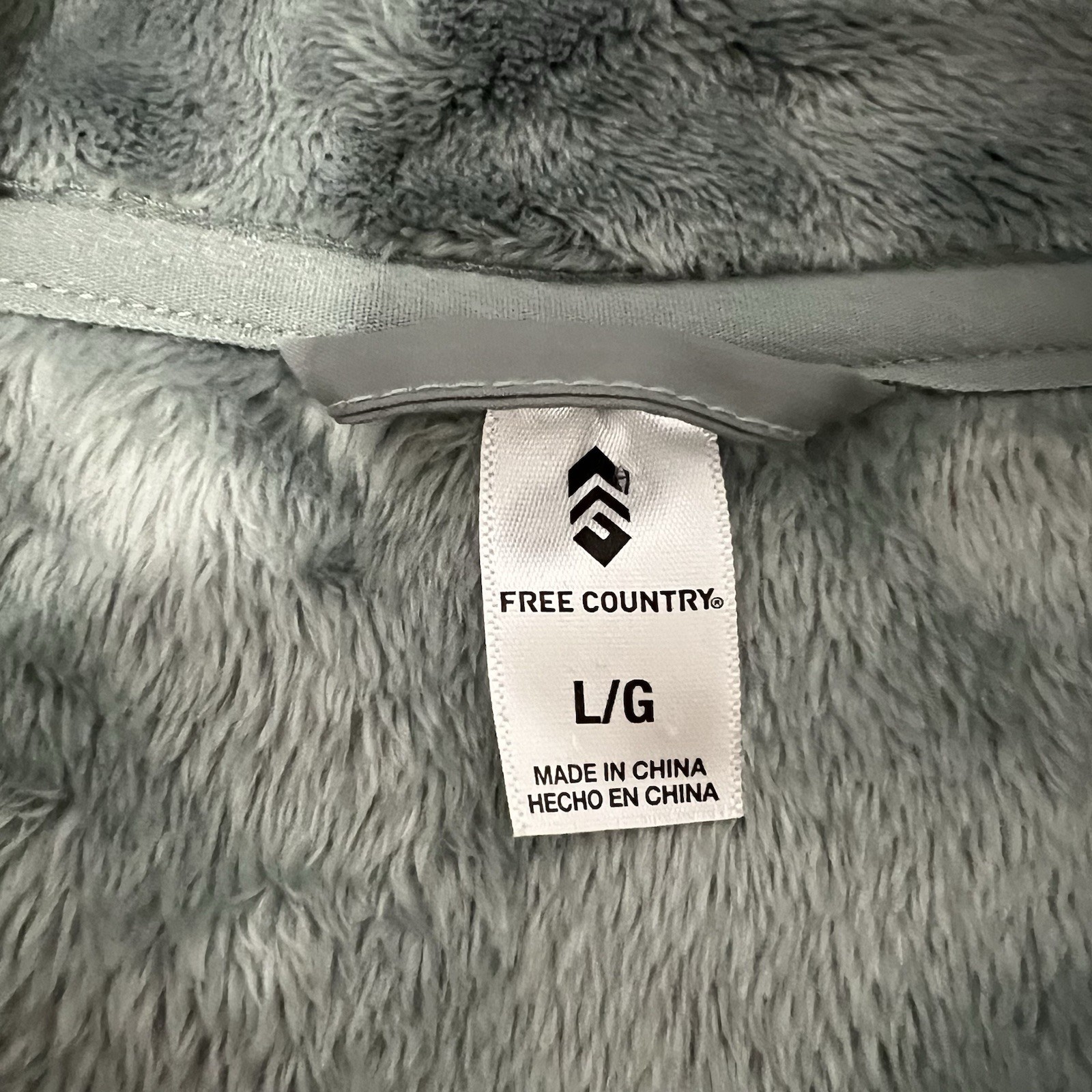 Free Country Womens Plush Butter Pile Jacket Sage Mist Pockets Soft & Cozy Large