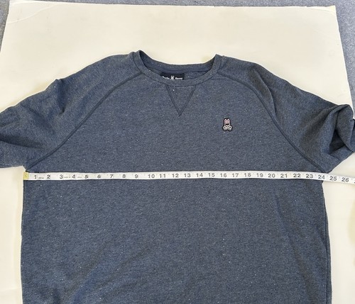 Maglione pullover manica lunga Psycho Bunny uomo 7 XL blu maculato logo ricamato - Foto 5 di 9