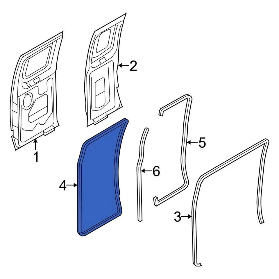 For Ford E-350 Super Duty 04-25 Ford 4C2Z1520709AB Front Left Inner Door Seal Foto 3 de 4