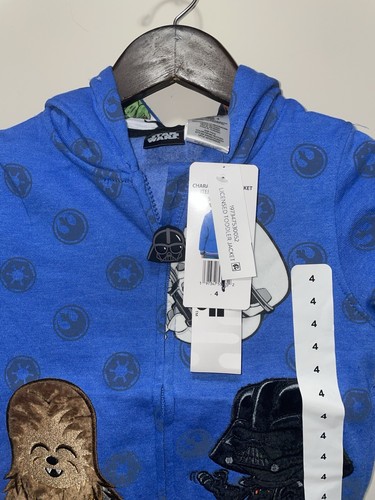STAR WARS Character Jacket Hoodie Full Zip Boys 5 Chewbacca Darth Vader NWT - Picture 8 of 12