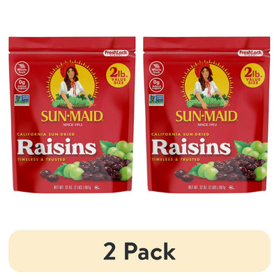 Sun-Maid California Sun-Dried Raisins - (2 Pack) 32 Oz Resealable Bag - Dried F