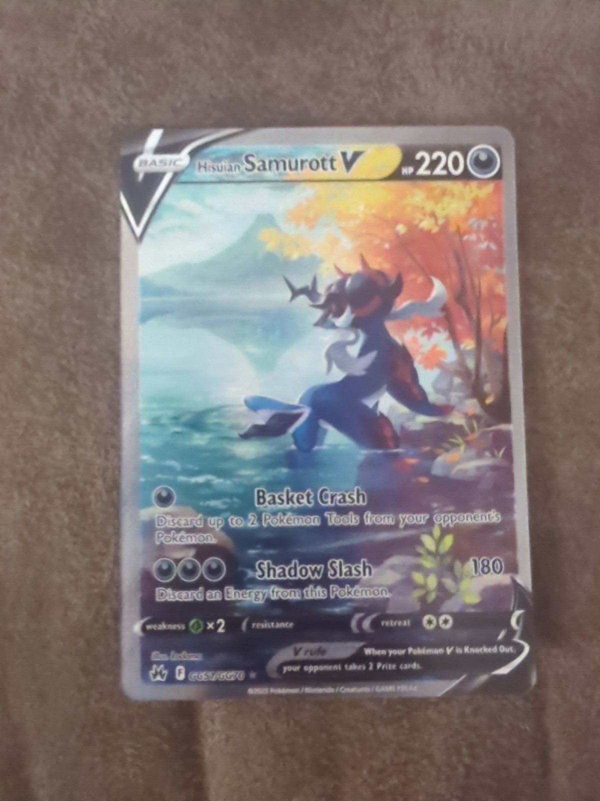 Hisuian Samurott V Holo Ultra Rare Crown Zenith: Galarian Gallery GG51/GG70 NM