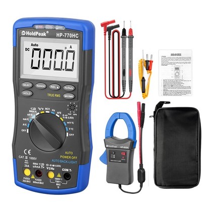 Digital Multimeter True RMS 600A DC/AC Current 6000 Counts w/ Temperature & NCV