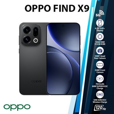 NEW OPPO Find X9 5G Android Cell Phone (16GB+512GB/BLACK/GLOBAL Ver./Dual SIM)