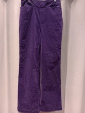 DG2 by Diane Gilman Straight Leg Velvet Pants Sz 8 Purple Stretch Women H844