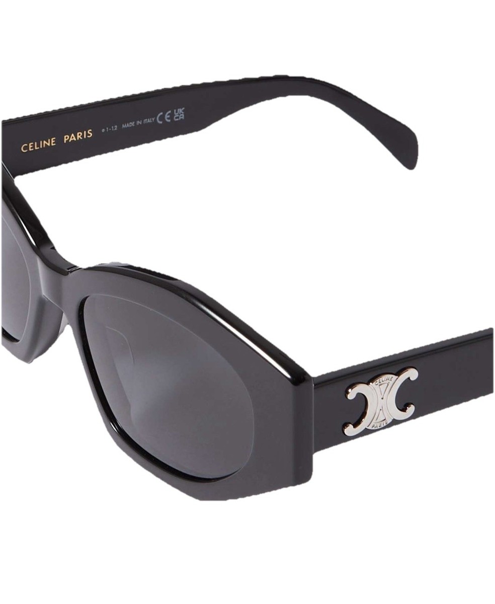 Celine CL40238U 01A Triomphe Oval Women Sunglasses Black  display picture 2