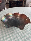 VINTAGE NORTHWOOD CARNIVAL GLASS "STIPPLED RAYS" BOWL - AMETHYST