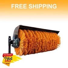 MMS Mini Skid Steer Snow Road Sweeper Hydraulic Angle Rotary Broom Brush Sweeper