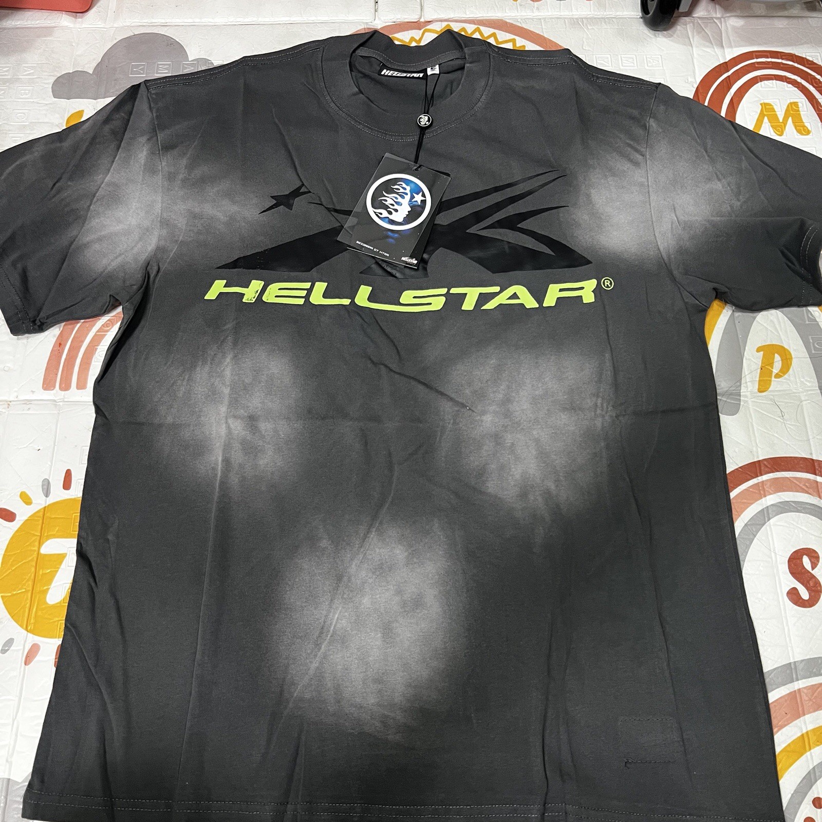 Hell Star Vintage Washed Short Sleeves T-shirt Color Dark Grey Size XLarge