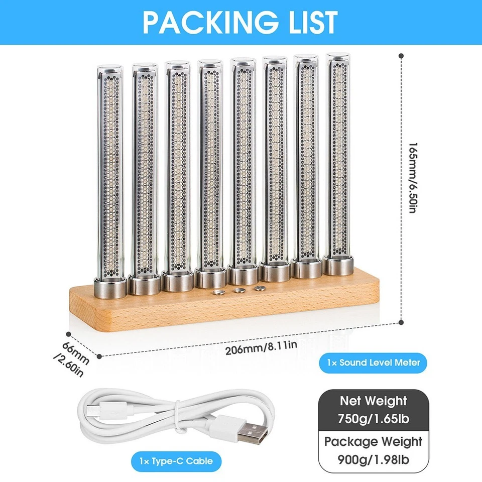 Elegantes Schallpegelmessgerät mit Glasröhren und Mikrofon Tonabnehmertechnik - Bild 4 von 4