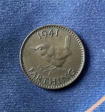 1941 King George VI ONE FARTHING Coin