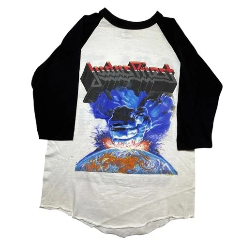 Judas Priest Ram It Down Tour Raglan T-Shirt M 1980s vintage concert t-shirt, vintage, single stitch, B+ condition