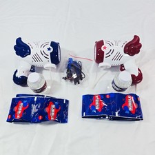 Electric Bubble Gun Wing Toy Set Red Blue Rechargeable 6in Party Kids