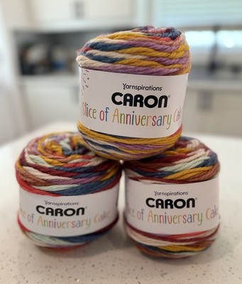 CARON Slice of Anniversary Cake Yarn in Book Club, Lot of 3 - 285 Yds, Acrylic
