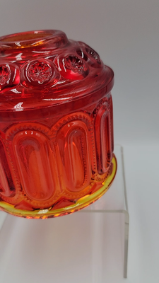 LE Smith Moon & Stars Red Amberina Glass Fairy Lamp Top Only
