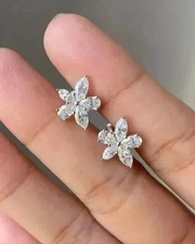 2Ct Pear Cut Lab Created Diamond Womens Stud Earrings 14K Yellow Gold Plated