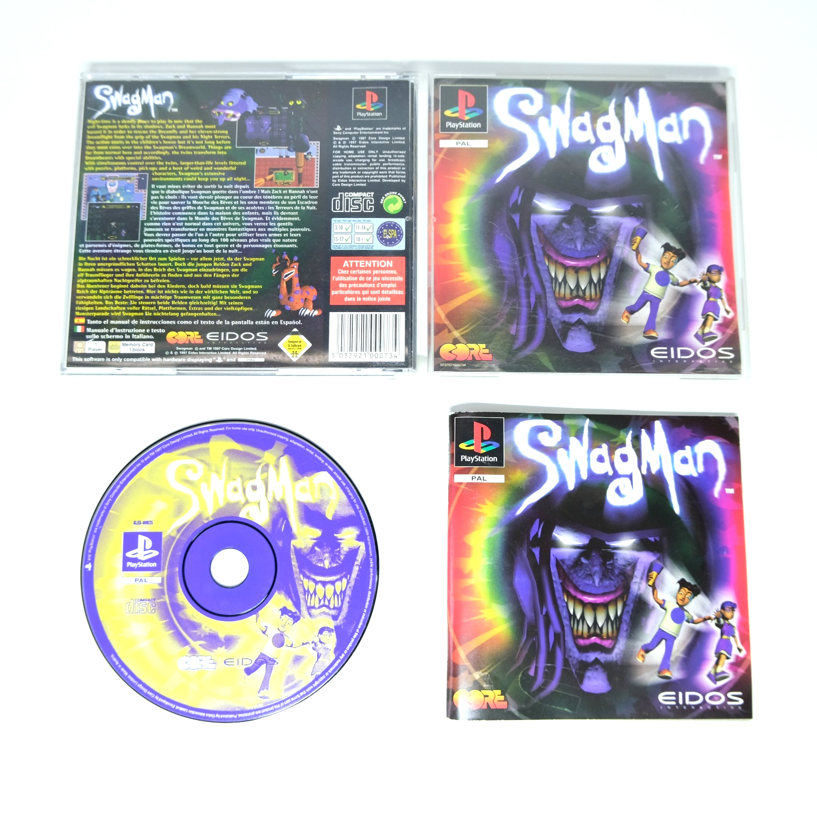 Swagman for Sony PlayStation 1 PS1 Complete in Case VGC