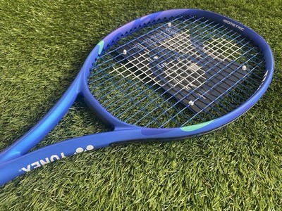 Yonex Ezone 100 Tennis Racquet 4 3/8 String & Over Grip 3 Pack for